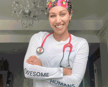 Load image into Gallery viewer, women's White Awesome Humans - Longsleeve Underscrub
